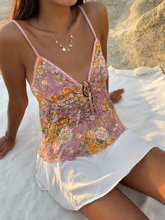 girly summer outfits, fashion, summer, clothing idea, picnic outfit, inspo, grad party outfit, girly outfit, summer bucket list, shopping, Summer fits, beach vacations, Euro Summer, Flower top , italian dream outfit, picture ideas, Back to school, fit ideas Flowered Top Outfit, Cute Summer Outfits For Vacation, Beachy Back To School Outfits, Tropical Outfit Party, Staple Fashion Pieces, Boho Beach Outfit Ideas, Soft Earthy Aesthetic Outfit, Cute Summer Outfits Vacation, True Summer Aesthetic