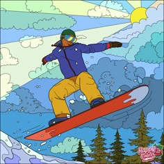 a man riding a snowboard on top of a snow covered slope