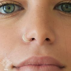 Crescent Nose Ring Hoop 14k solid gold Nose Piercing Moon Nose | Etsy Beaded Nose Ring, Nose Ring Ideas, Nose Ring Aesthetic, Nose Ring Double, Moon Nose Ring, Silver Nose Hoop, Boho Nose Ring, Gold Nose Piercing, Double Nose Ring