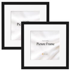 three black and white frames with the words picture frame