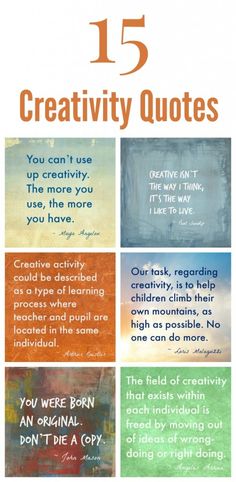 an image with the words creativity quotes in different colors and font, including one that says creativity