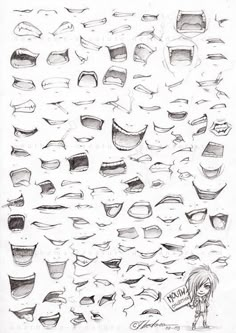 a drawing of many different shapes and sizes