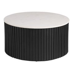 a black and white round table on a white background