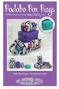 the bodo box bags pattern is shown