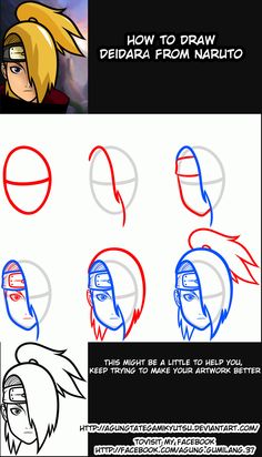 how to draw deidra from naruto step by step instructions for beginners