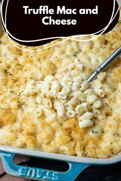 a casserole dish with macaroni and cheese