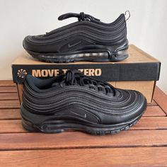 Brand New Nike Air Max 97 Size Women 6.5 Men 5 Color: Black Style Code:Dh8016-002 There Is A Small Scratch On The Right Shoe’s Toe Cap Part, Please See The Pics For Details. Retail Price Is $175 ********* Please Take A Close Look Of All The Pics And Video. You Will Get The Exact Same Pair Of Shoes. All Sales Are Final, Thank You Nike Air Max 97 Women, Nike Air Max 97 Black, Nike Air Vapormax 2019, Cycling Shoes Women, Nike Air Max Excee, Nike Air Max Thea, Nike Gold, Nike Air Force Ones, Air Max Women