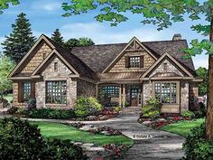 this is an artist's rendering of these country house plans for the homeowners