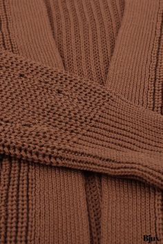 Bjux - Sofisticado cárdigan de punto por cable con mangas caídas y delicadas aberturas Apricot Sweater, Drop Sleeve, Cozy Style, Beige Style, Sleeves Clothing, Long Sweaters Cardigan, Cable Knit Cardigan, Look Casual, Cozy Fashion