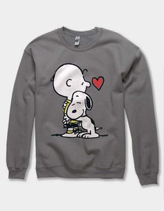 Large Graphic On Front. Crew Neck. Long Sleeve. 50% Cotton 50% Polyester. Machine Wash.this Item Is Unisex Fit And Sizing.officially Licensed.this Item Is Made To Order And May Take A Few Extra Days To Process. All Other Products In Your Order Will Be Shipped Separately. | Peanuts Snoopy Charlie Hug Unisex Crewneck Sweatshirt Snoopy Sweaters, Snoopy Sweater, Peanuts Snoopy, Crewneck Sweatshirt, Apparel Accessories, Peanut, Crew Neck Sweatshirt, Snoopy, Sweatshirts Hoodie