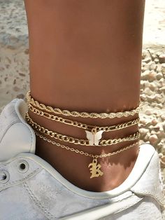 Inexpensive Jewelry, Butterfly Decor, Gold Anklet, Jewelry Accessories Ideas