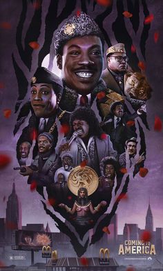 the movie poster for coming up america with an image of black men and their faces