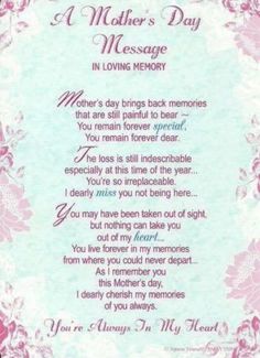 a mother's message in loving memory