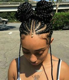 TOP 25 All-Over Braided Hairstyles for Black American Woman - Best Ideas 2018 #WomensHairstylesLongHairLooks African Women Hair, Blonde Balayage Highlights, Braided Hairstyles For Black Women Cornrows, Cool Braid Hairstyles, Two Braids, Braids For Black Women, Cornrow