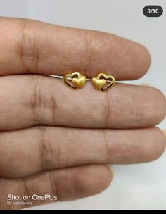 Simple Studs Gold Indian, Ear Studs Indian Gold For Women, Studs Earrings Gold India Latest, Small Studs Earrings Gold India, Peacock Design Gold Studs, Pretty Gold Necklaces, Indian Gold Necklace Designs, Gold Earrings For Kids, Bride Jewelry Set