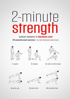 the two minute strength poster shows how to do an exercise