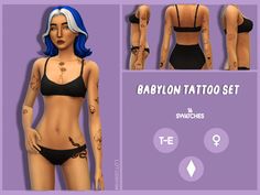 Babylon Tattoo, Angelina Jolie Tattoo, Tattoo Chest, Brave Wings, Metal Tattoo, Full Body Tattoo, Sims 4 Mm, Sims Four