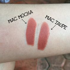 MAC Mocha (satin) vs MAC Taupe (matte) lipstick. Mocha is more peachy when applied to the lips, and Taupe is more browny. My personal favorite is Taupe, becoz it gives more 90s vibe than Mocha ;P Mac Lipstick Taupe, Taupe Mac Lipstick, Mac Mocha Lipstick, Mac Taupe Lipstick, Lipstick Loreal, Taupe Lipstick, Mac Chili Lipstick, Mocha Lipstick, Natrual Nails