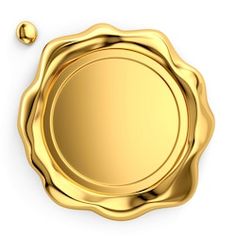 a gold plate with two balls on the side