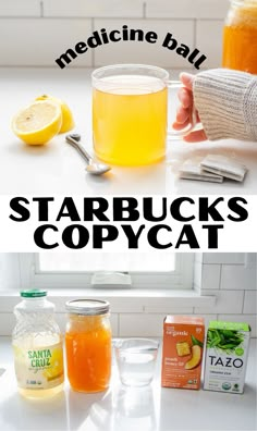 the ingredients for starbuck's copycat are shown