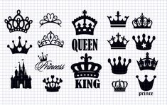 the silhouettes of crowns are drawn on graph paper