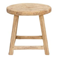 an old wooden stool on a white background