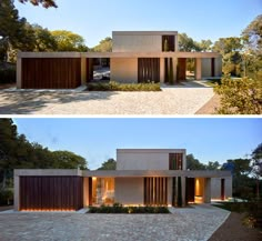 two pictures of the same house in different angles