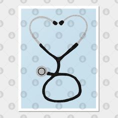 a stethoscope drawing of a heart with a stethoscope on it