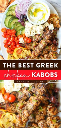 GREEK CHICKEN KABOBS Chicken Kabobs On The Grill, Best Greek Chicken, Kabobs On The Grill, Chicken Kabobs, Summer Grilling Recipes, Summer Recipes Dinner, Tzatziki Sauce