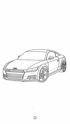 a drawing of a sports car on a white background