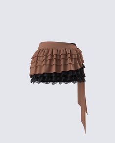 Ruffling some feathers in the sweetest way possible 😌 Embody flirty and fun energy in this black A-line mini skirt complete with five tiers of lace ruffles, a detachable brown ruffle sash, and an elastic waistband 🤎 Tiered Ruffle Mini Skirt For Party, Party Skort With Ruffle Hem And Tiered Skirt, Tiered Skirt Skort With Ruffle Hem For Parties, Party Mini Tiered Skirt With Ruffles, Party Mini Tiered Ruffle Skirt, Tiered Mini Skirt With Ruffle Hem For Party, Party Tiered Mini Skirt With Ruffles, Party Tiered Ruffle Mini Skirt, Elegant Tiered Ruffle Mini Skirt