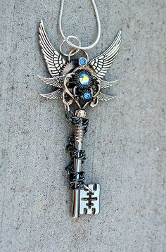 Skelton Key, Grand Blue, Key Tattoos, Key Pendant Necklace, Steampunk Accessories, Keys Art