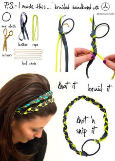 headbands Diy Braided Headband, Diy Braids, Diy Headband, Braided Headband, Popular Hairstyles, Diy Hair Accessories, Hair Elastics