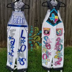 Jewels N Cotton | Senior overalls, Overalls, Cotton Custom Overalls, Mums Homecoming Diy, Mums Homecoming Senior, Diy Mums, Senior Crowns, Mums Homecoming, Parade Float