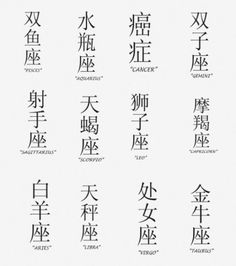 the chinese characters are written in different languages, and each has their own character's name