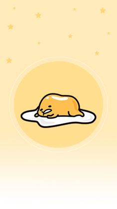 an animal is laying on top of the fried egg