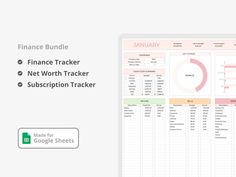 the finance tracker is displayed on a computer screen