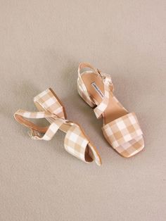 About Arianne selva flat sandal - provence | Garmentory Wide Heels, Gingham Pattern, Aesthetic Shoes, Only Shoes, Pretty Shoes, Dream Shoes, Shoe Obsession, Leather Buckle, Sock Shoes