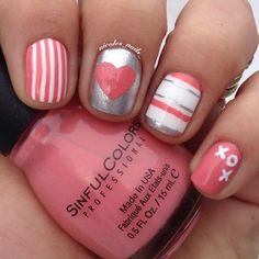 Instagram photo by nicoles_nails_ #nail #nails #nailart Ribbon Nails Designs, Valentines Gel Nails Ideas, Valentines Gel Nails, Ribbon Nails, Gel Nails Ideas, Nails Valentine