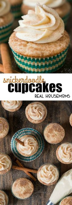 cupcakes with white frosting and cinnamon on top