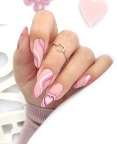 Ongles Rose Pastel, Lilac Nails Design, Lilac Nails, Heart Nail Art, Heart Nails, Nail Arts, Valentine's Day Nails, Valentines Nails, Cute Acrylic Nails