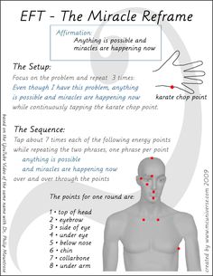 The Miracle Reframe Script Cue Card | Wellness MCUniverse Energy Healing Techniques Eft Tapping, Eft Tapping For Limiting Beliefs, Tapping Therapy For Beginners, Eft Script, Eft Tapping For Beginners