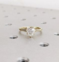 Unique Heart Cut Moissanite Engagement Ring Classic Wedding Promise Ring For Her