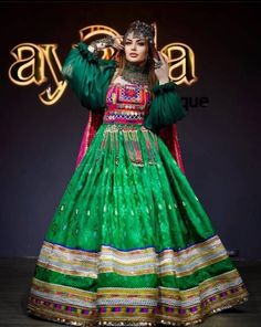 Afghan Wedding Dress - Etsy Green Maxi Length Choli With Pallu, Fitted Pallu Dress For Festival, Green Floor-length Dress For Traditional Ceremonies, Green Dress With Traditional Patterns For Eid, Green Dress For Eid And Traditional Ceremonies, Green Bollywood Festival Dress, Maxi Length Festival Dress With Dupatta, Green Floor-length Choli With Dabka Detailing, Traditional Green Dresses For Eid