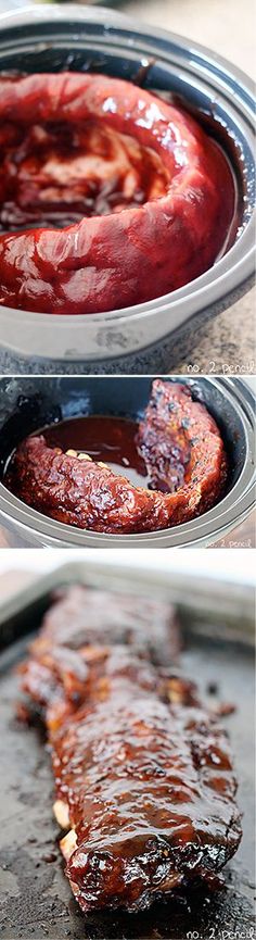 there are two pictures of food cooking in the pan