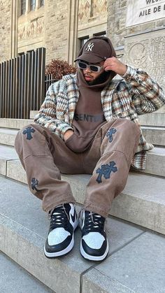 Mens Fall Outfits, Outfits Men Streetwear, Streetwear Ideas, Streetwear Outfit Ideas, Streetwear Inspiration, Outfit Streetwear, Black Men Street Fashion, Men Street Fashion