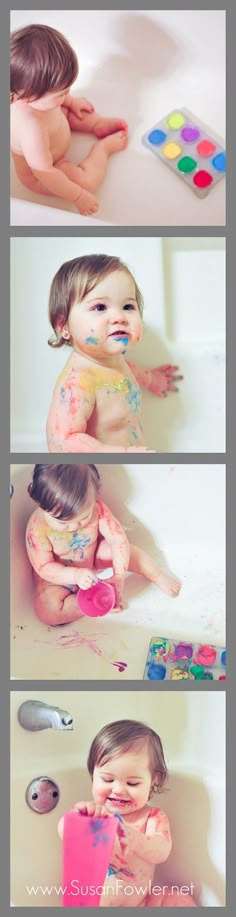 Occasional Genius: Bathtub Finger Paints with a Toddler Finger Painting For Toddlers, Toddler Games, Play Therapy, Foto Baby, Games For Toddlers, Finger Painting