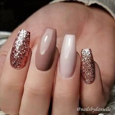 Uñas fácil y listas! Ongles Beiges, Nails 2018, Rose Gold Nails, Coffin Shape Nails, Coffin Nails Long, Acrylic Nail Art, Nails Coffin, Nail Arts