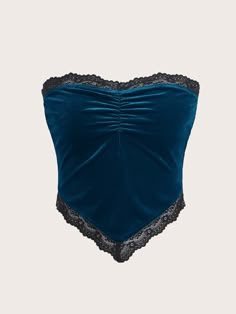 Lace Bandana, Teal Top, Love Clothing, Cropped Tube Top, Stylish Dress Designs, Goth Outfits, Pink Outfits, Velvet Tops, Dress And Heels