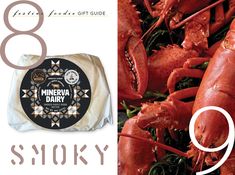 an image of lobsters and cheese with the title 8 gift guide for minnesota dairy